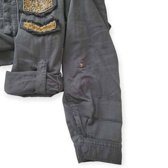 Torrid Black Military Twill Embellished Shacket - Picture 7 of 11
